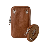 Leather Phone Bag in Tan - Wardrobe Plus