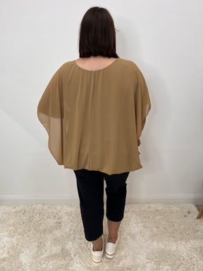 Magic Blouse in Tan - Size 2 - Wardrobe Plus