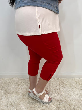 Cassie Crop Trouser in Red