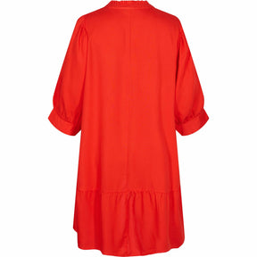 Zizzi Porscha Knee Dress in Fiery Red - Wardrobe Plus