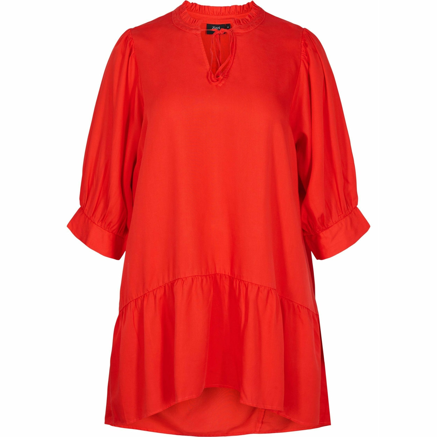 Zizzi Porscha Knee Dress in Fiery Red - Wardrobe Plus