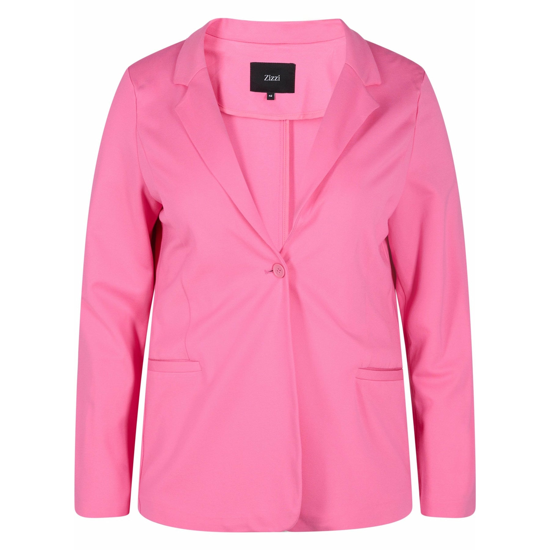 Zizzi Maddie Blazer in Pink - Wardrobe Plus