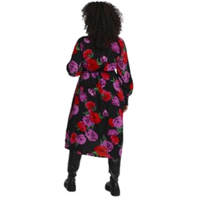 Kaffe Rosalia Wrap Dress in Floral Print - Wardrobe Plus