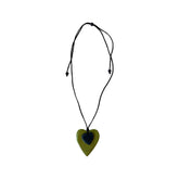 Amy Heart Necklace in Lime - Wardrobe Plus