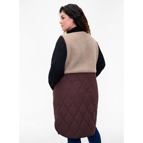 Zizzi Teddy Mix Gilet - Wardrobe Plus