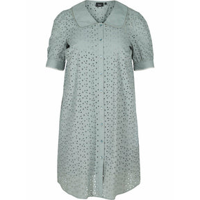 Zizzi Meddy Dress in Silver Blue - Wardrobe Plus