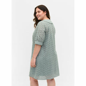 Zizzi Meddy Dress in Silver Blue - Wardrobe Plus