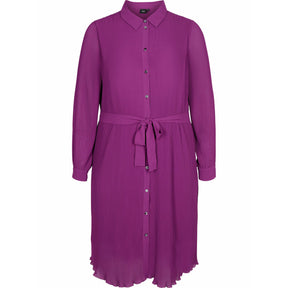 Zizzi Bella Shirt Dress in Grape - Wardrobe Plus