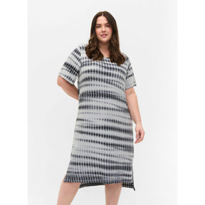 Zizzi Stretch Black Tie Dye Dress - Wardrobe Plus