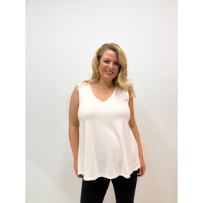 Mellomi Amy Reversible Vest Top in Off White - Wardrobe Plus