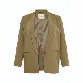 Only Carmakoma Blazer Jacket in Tan - Wardrobe Plus