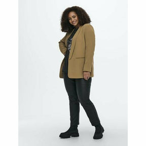 Only Carmakoma Blazer Jacket in Tan - Wardrobe Plus