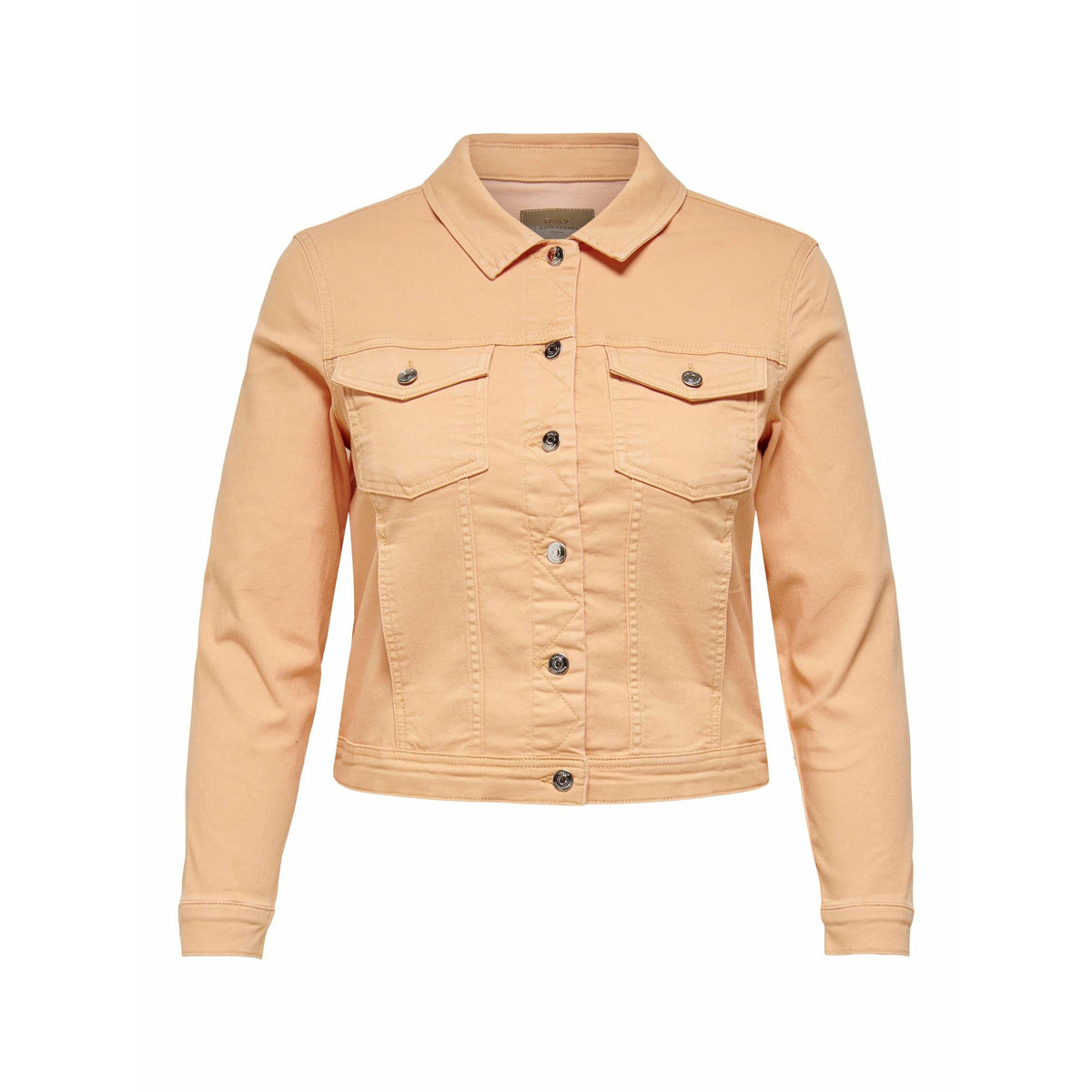 Only Carmakoma Denim Jacket in Peach - Wardrobe Plus