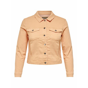 Only Carmakoma Denim Jacket in Peach - Wardrobe Plus