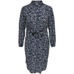 Only Carmakoma Shirt Dress in Blue - Wardrobe Plus