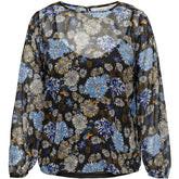 Only Carmakoma Blouse in Chrysanthemum Print - Wardrobe Plus