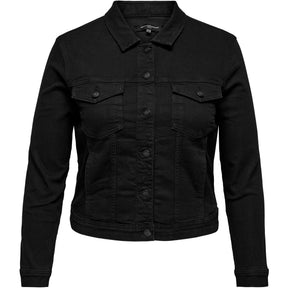 Only Carmakoma Denim Jacket in Black - Wardrobe Plus