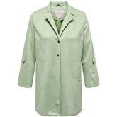 Only Joline Faux Suede Coat in Green - Wardrobe Plus