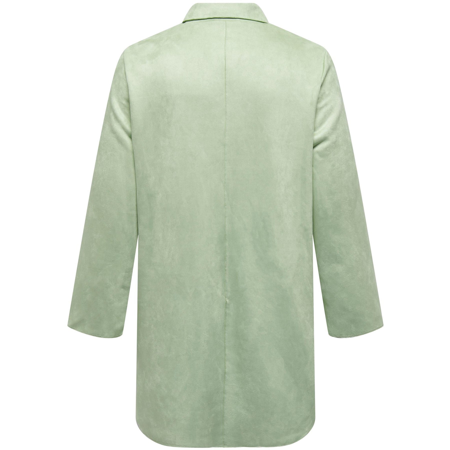 Only Joline Faux Suede Coat in Green - Wardrobe Plus