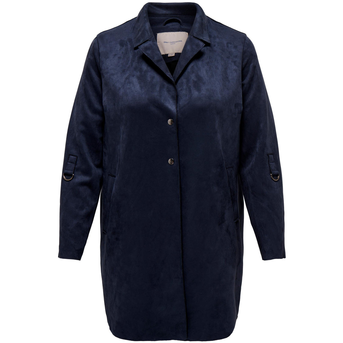 Only Joline Faux Suede Coat in Navy - Wardrobe Plus