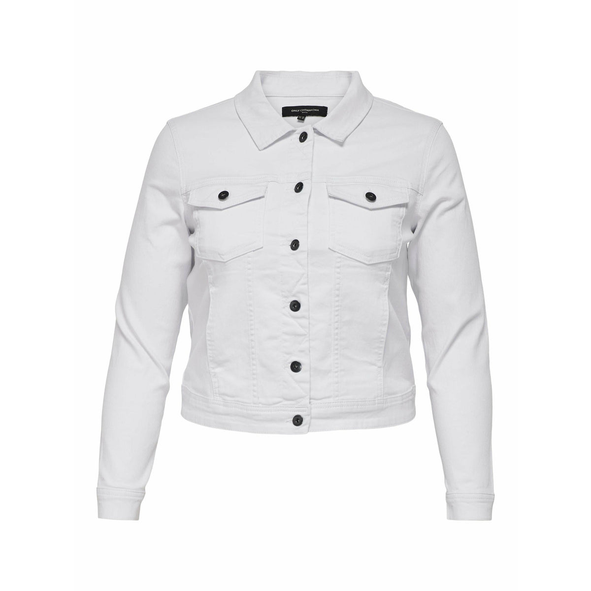 Only Carmakoma Denim Jacket in White - Wardrobe Plus