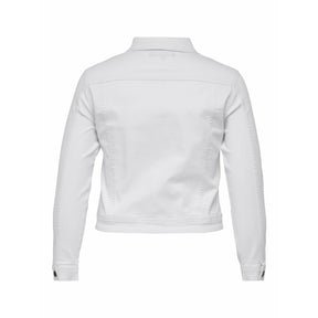 Only Carmakoma Denim Jacket in White - Wardrobe Plus