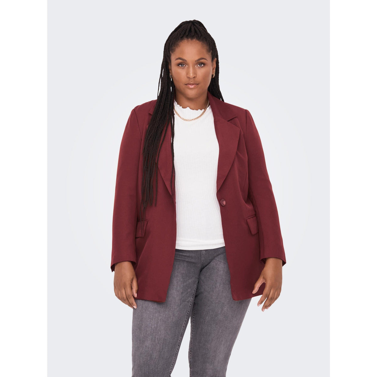 Only Carmakoma Blazer in Spiced Apple - Wardrobe Plus