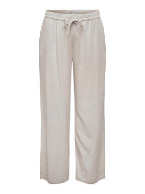Only Carmakoma Linen Pants in Beige - Wardrobe Plus