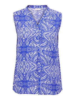 Only Carmakoma Sleeveless Top in Blue - Wardrobe Plus