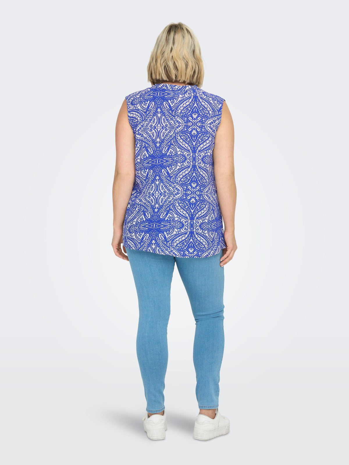 Only Carmakoma Sleeveless Top in Blue - Wardrobe Plus