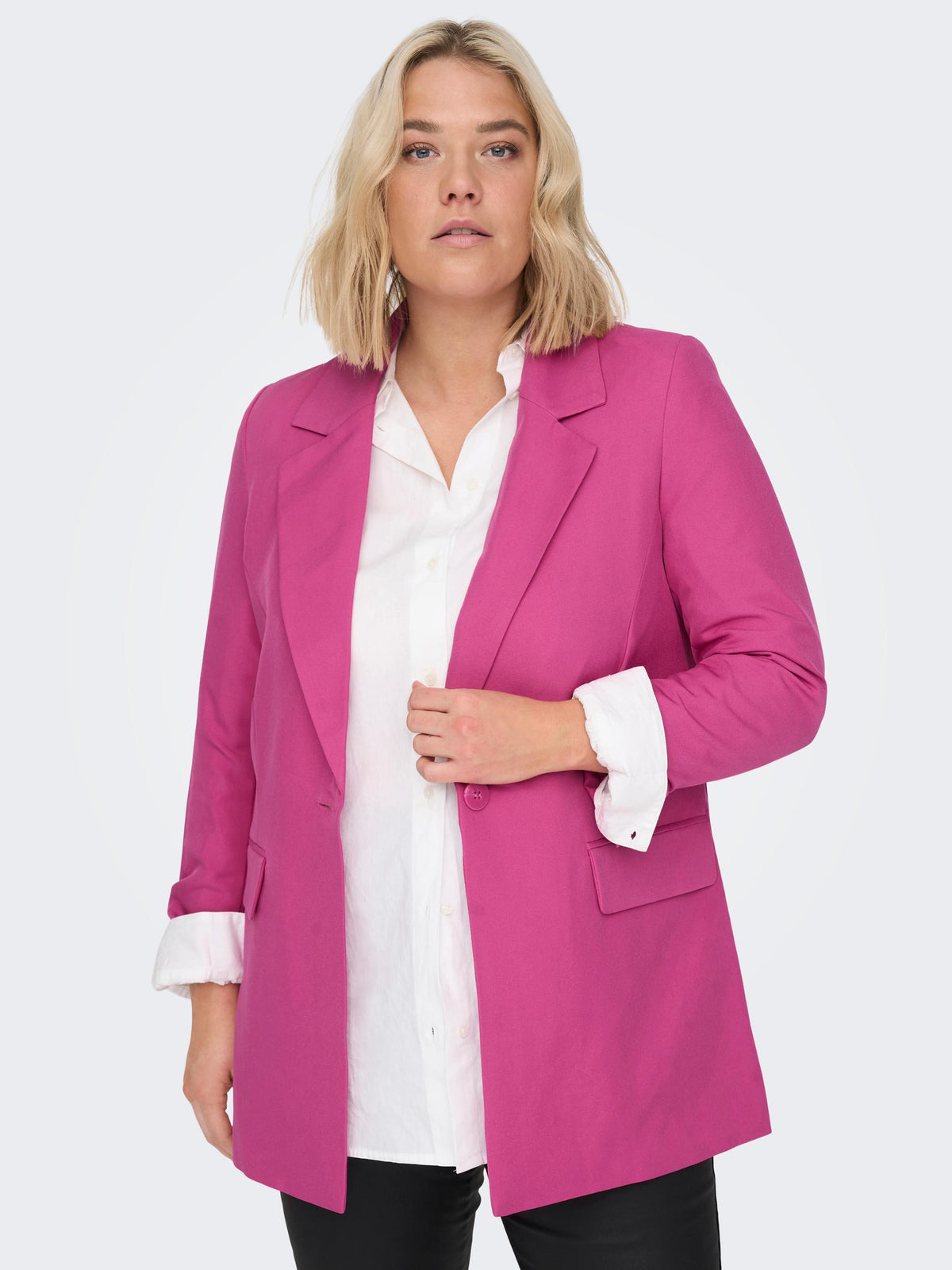 Only Carmakoma Blazer in Pink - Wardrobe Plus