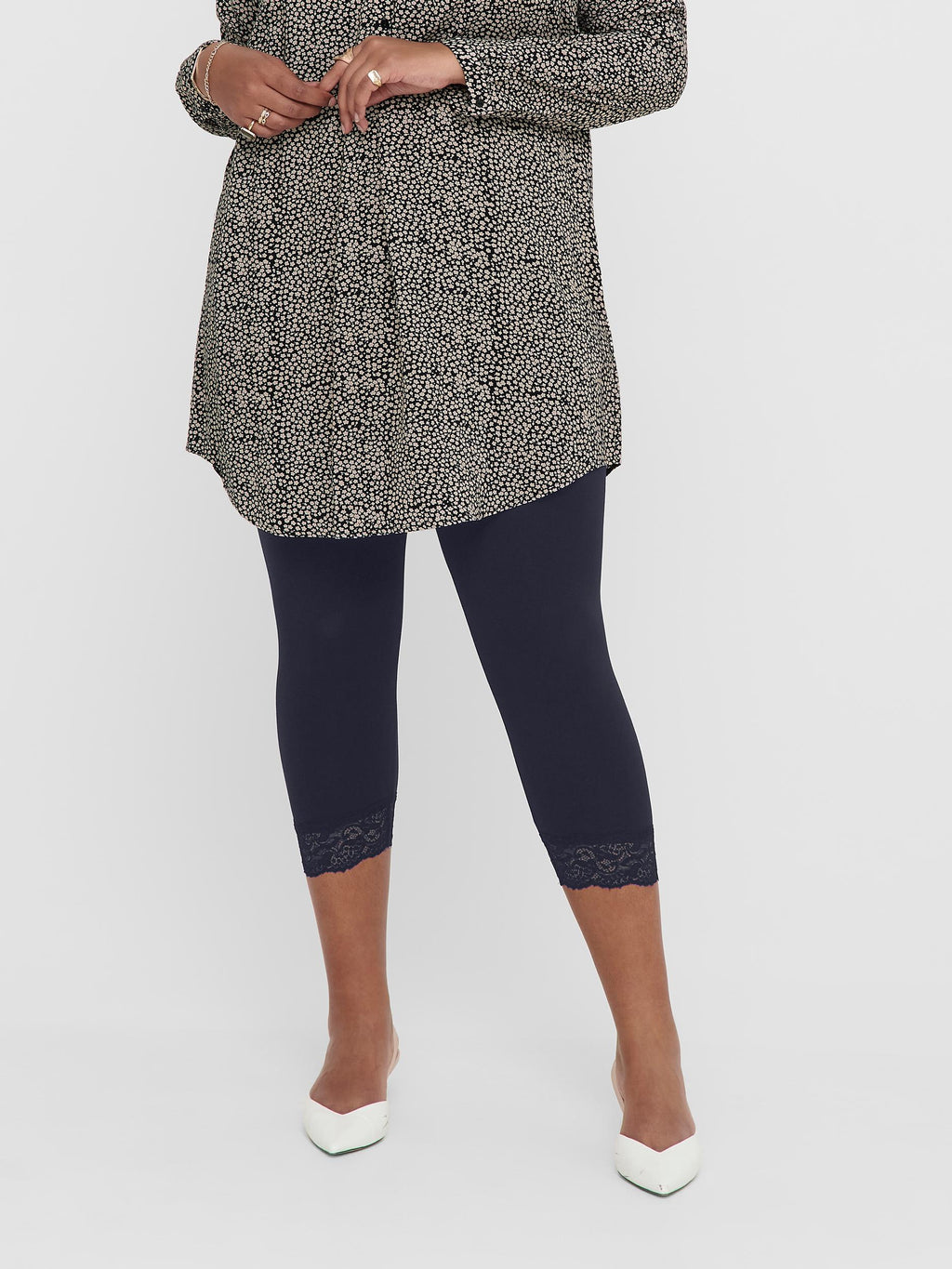 Only Cropped Legging in Navy, Plus Size Clothing