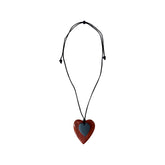 Amy Heart Necklace in Orange - Wardrobe Plus