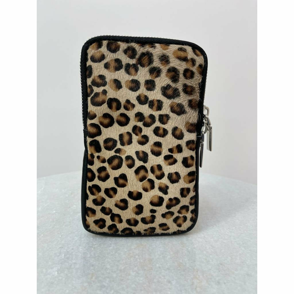 Animal Phone Case Bag in Brown Leopard - Wardrobe Plus
