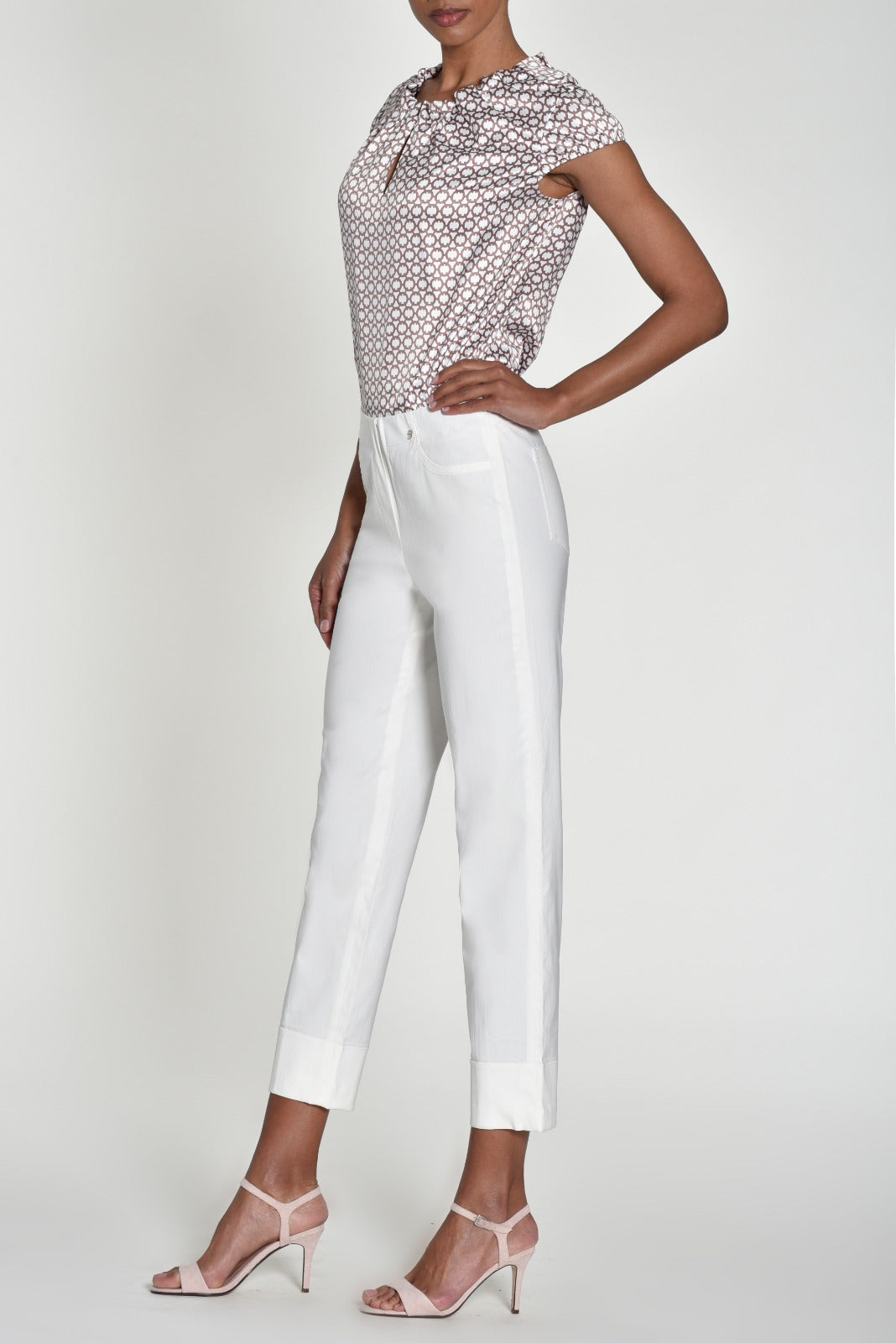 Robell 7/8ths Trousers | Cream - Wardrobe Plus