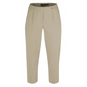 Robell Crop Trousers | Taupe - Wardrobe Plus