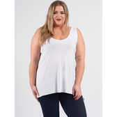 Magna A-Line Vest in White - Wardrobe Plus