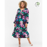 Zizzi Floral Midi Dress - Wardrobe Plus