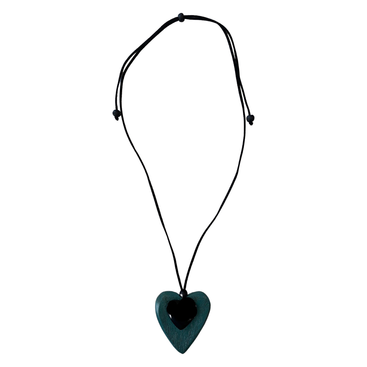Amy Heart Necklace in Teal - Wardrobe Plus
