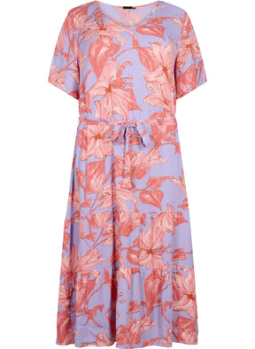 Zizzi Wisma Midi Dress in Lavender Floral