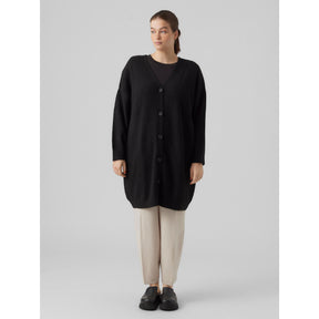 Vero Moda Curve Longline Cardigan in Black - Wardrobe Plus