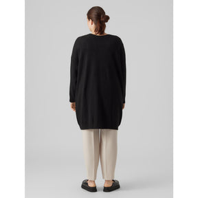 Vero Moda Curve Longline Cardigan in Black - Wardrobe Plus