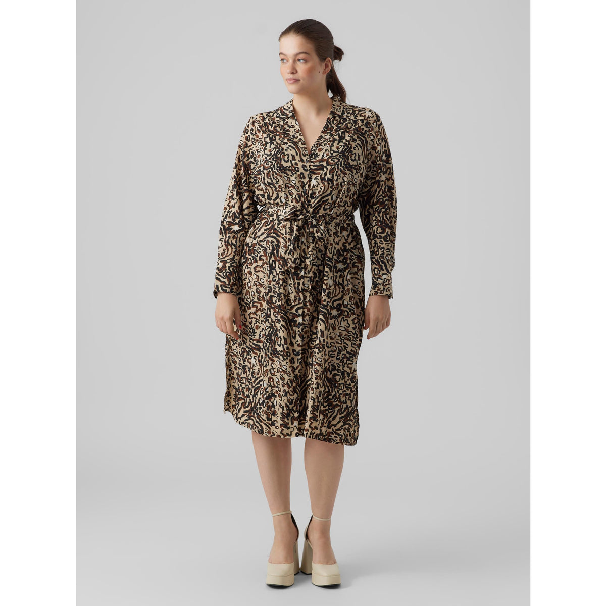 Vero Moda Curve Lydia Animal Print Dress - Wardrobe Plus