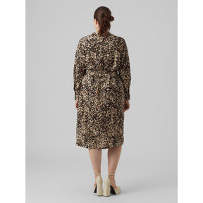 Vero Moda Curve Lydia Animal Print Dress - Wardrobe Plus