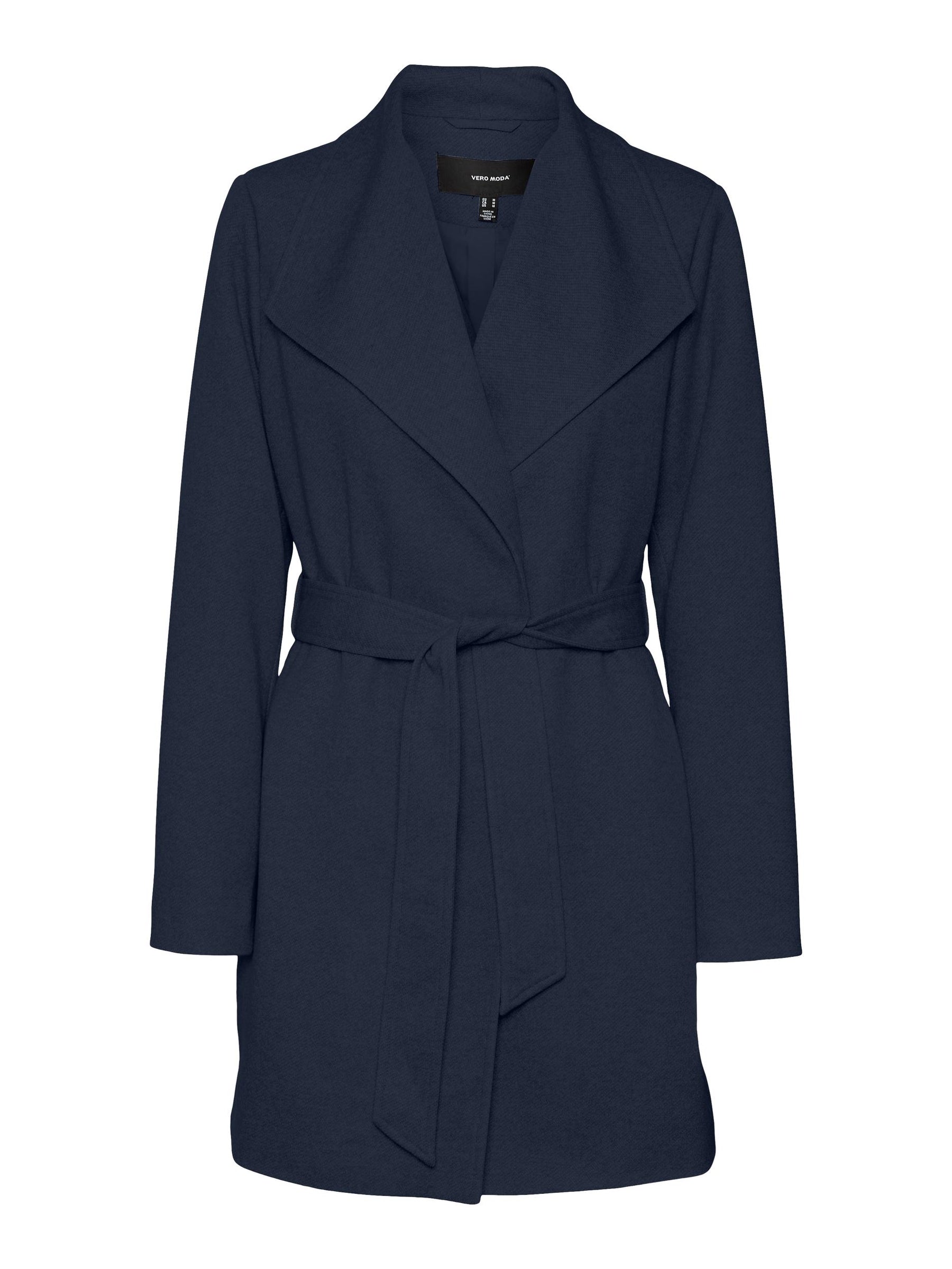 Vero Moda Curve Vivian Coat in Navy - Wardrobe Plus