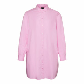 Vero Moda Curve Longline Shirt in Pink - Wardrobe Plus
