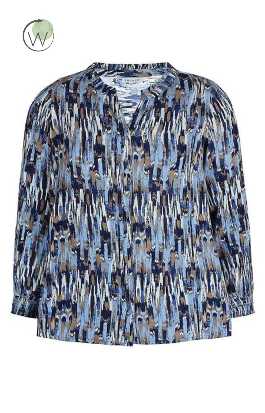 Zhenzi Tinley Blouse in Blue - Wardrobe Plus