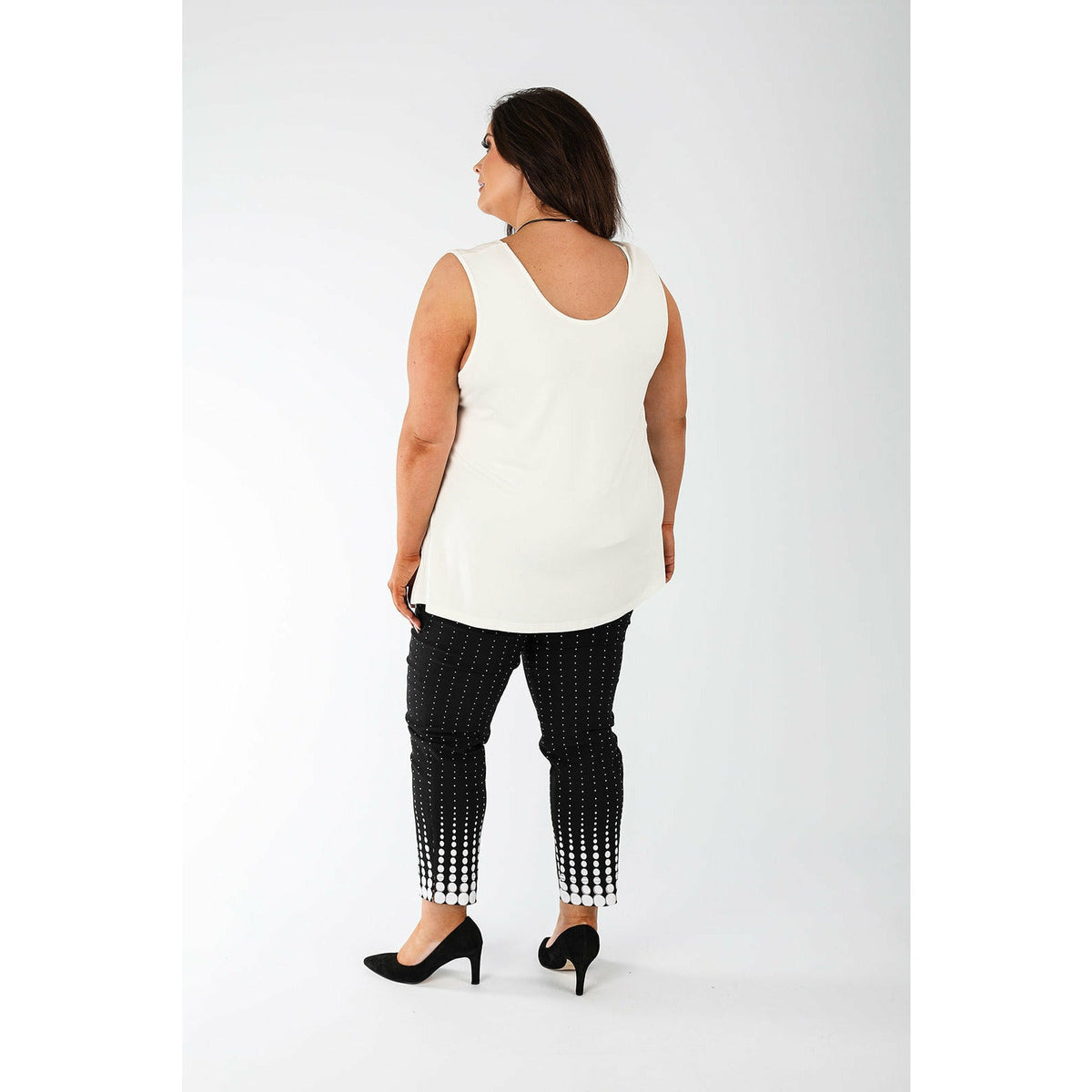 Robell Trousers in Black and White Dot - Wardrobe Plus