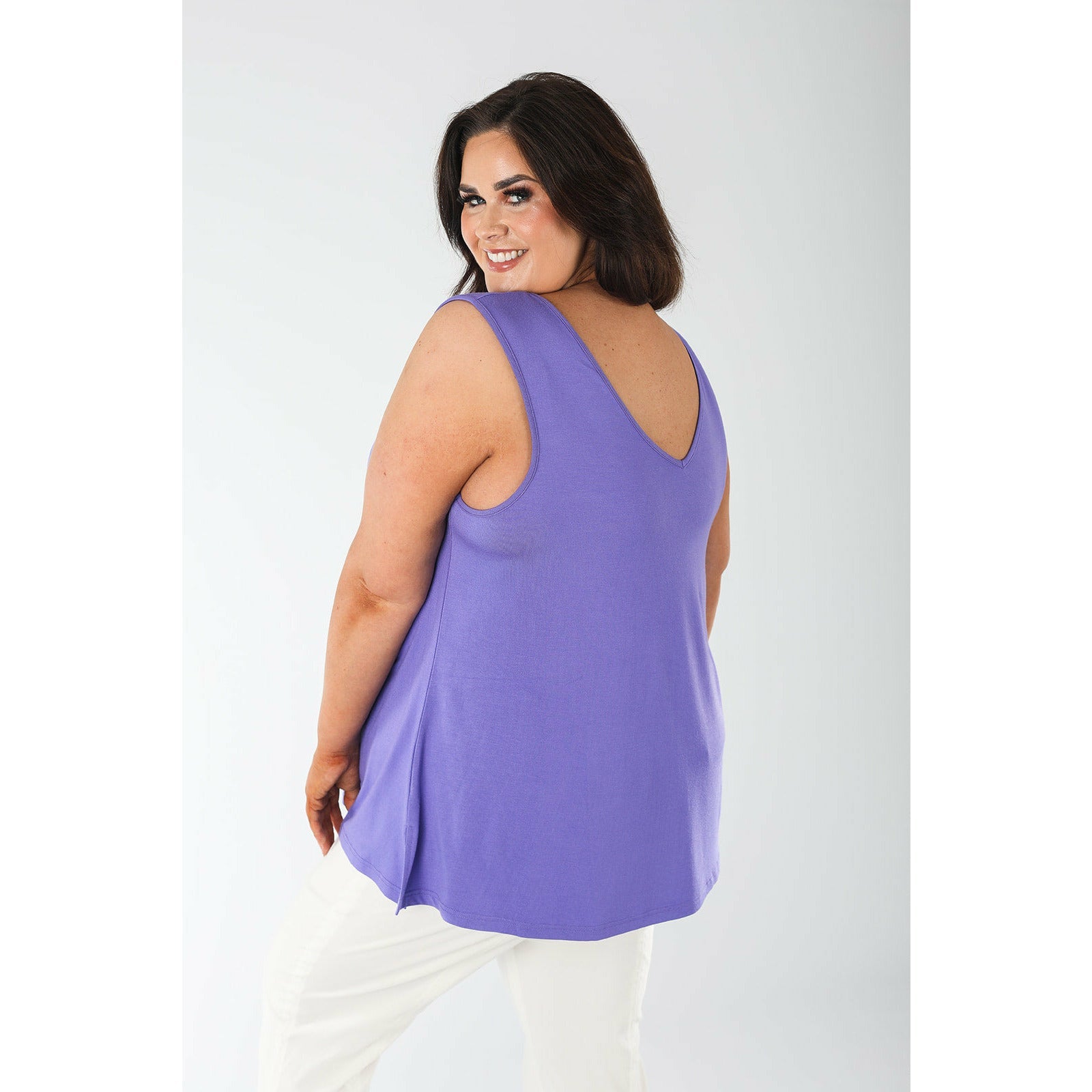 Mellomi Amy Reversible Vest Top in Purple - Wardrobe Plus