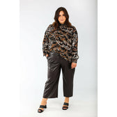 Ulla Popken Brown Leather Look Culottes - Wardrobe Plus